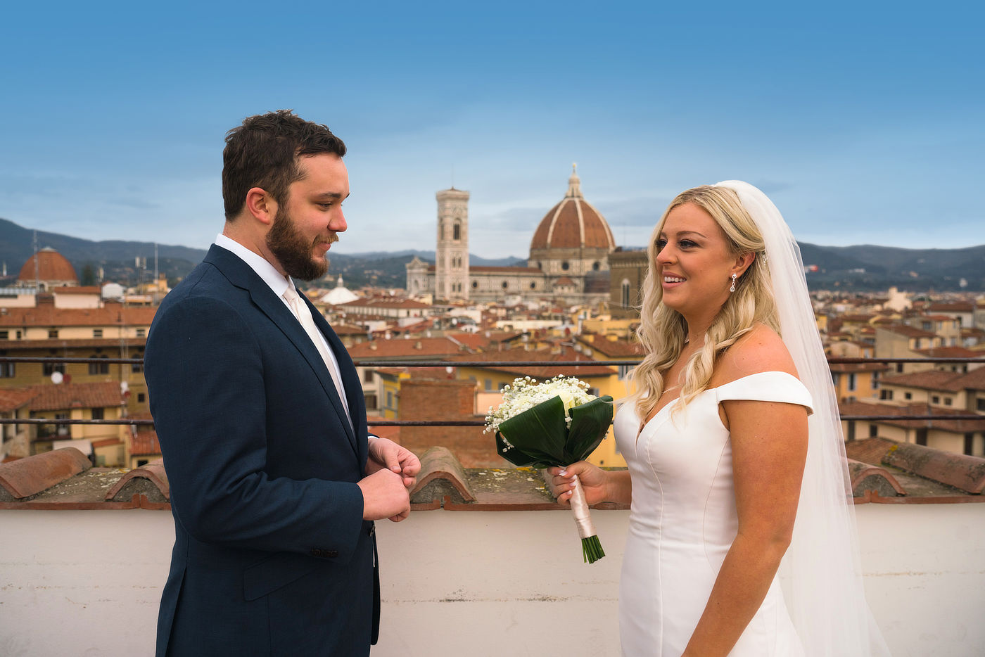 florence guelfa tower during the exchange of vows from the Guelfa tower