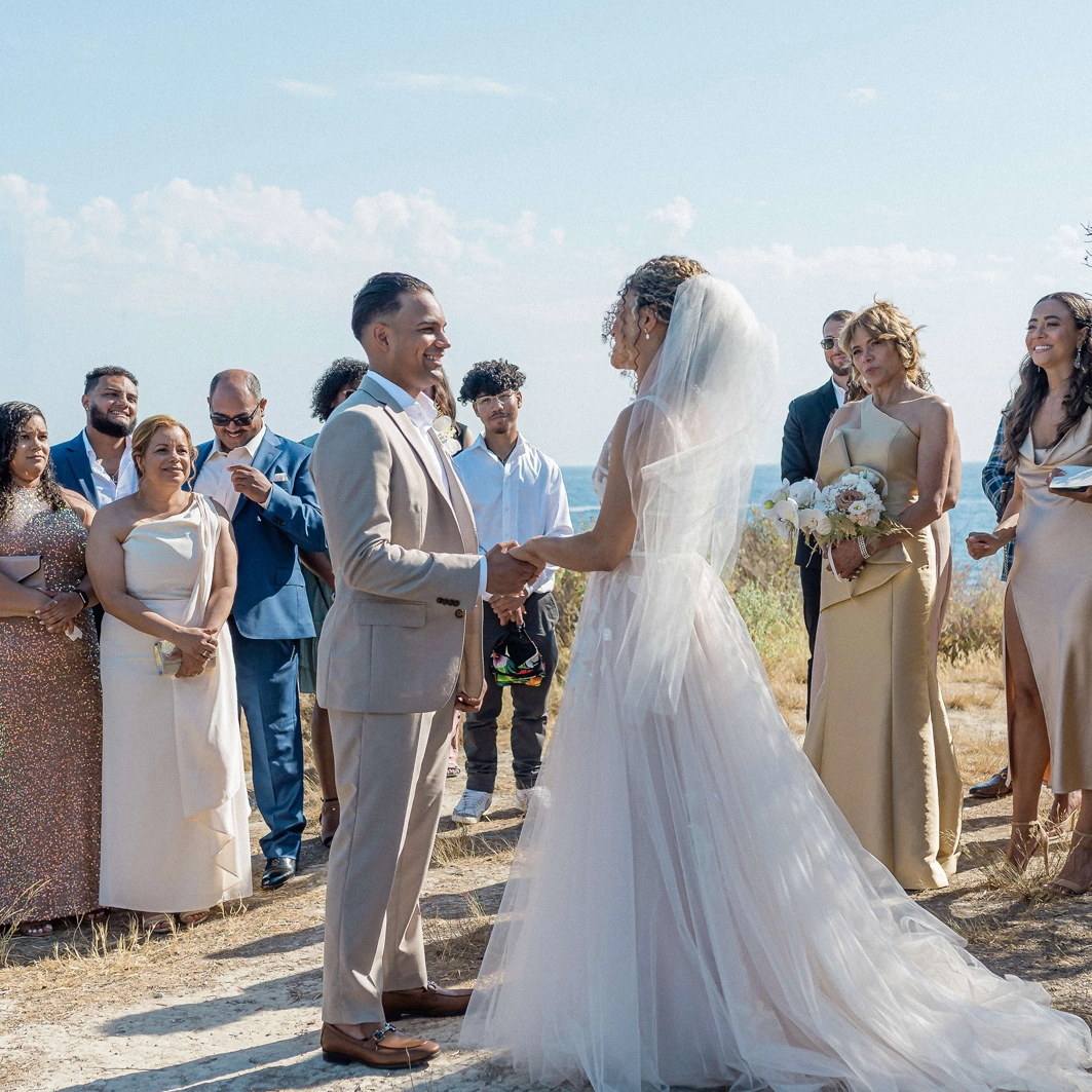MONACO-WEDDING-DEST A couple during the ceremony with the families