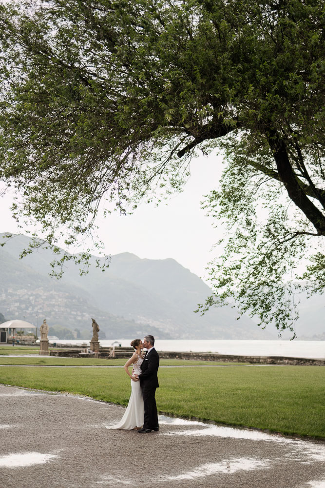 The very elegant garden of Villa Olmo at Lake Como