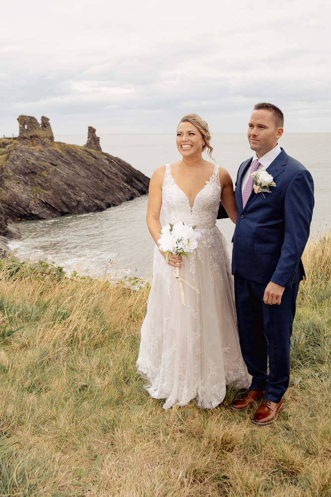 elopement wedding in Ireland-049-057 The couple, smiling during the ceremony and the speech of the celebrant