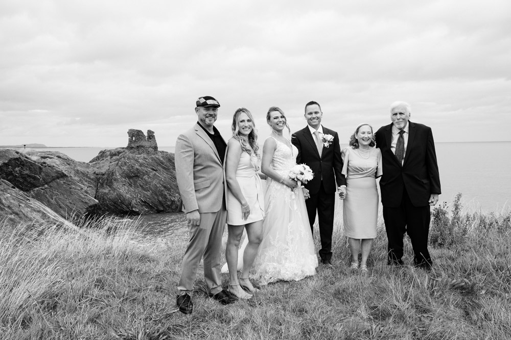 elopement wedding in Ireland-122-107 family picture group with the parents, a black and white for infinite moments