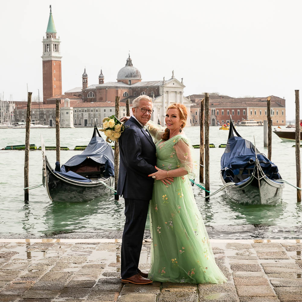 A typical pose in front of Gondola in Grand canal