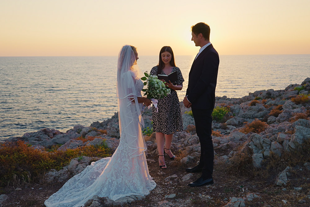 The sunset for the wedding ceremony in Puglia
