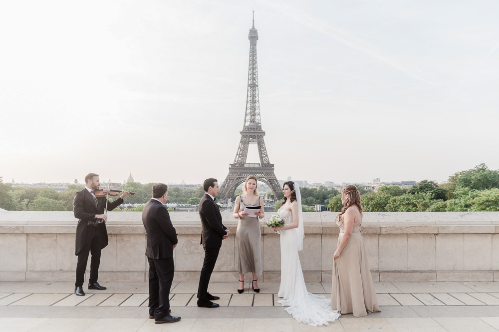 The beautiful setting in Trocadero for bride and groom with families